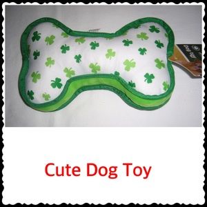 COPY - Shamrock Theme Plush Bone Dog Toy